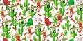 Seamless background traditional Mexican elements Royalty Free Stock Photo