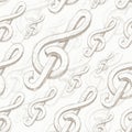 Seamless background with treble clef