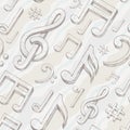 Seamless background with treble clef and notes Royalty Free Stock Photo