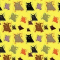 Seamless background with varicoloured cats