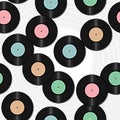 Seamless background with vinyl records