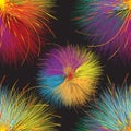 Seamless background with vivid fireworks on dark backdrop Royalty Free Stock Photo