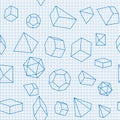 Seamless background of volumetric geometrical shapes