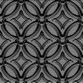 Seamless background volumetric pattern from lines. Monochrome optical illusion art.