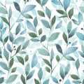 Seamless background with watercolor Branch and l