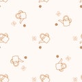 Seamless background watering can gender neutral pattern. Whimsical minimal earthy 2 tone color. kids nursery wallpaper