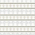 Seamless background webcap mushroom gender neutral pattern. Whimsical minimal earthy 2 tone color. kids nursery