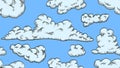 Seamless background. White clouds on blue sky, Royalty Free Stock Photo