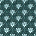 Seamless background. White hand drawn snowflakes on a dark background. Vector illustration Royalty Free Stock Photo