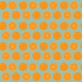 Seamless background of whole and sliced orange