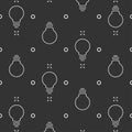 Seamless background wuth light bulb concept of idea in black-white style Royalty Free Stock Photo