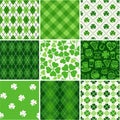 Seamless backgrounds set - scrapbook paper St. Patrick's Day Royalty Free Stock Photo