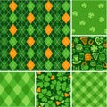 Seamless backgrounds set - scrapbook paper St. Patricks Day