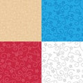 Seamless backgrounds with swirl texture - vector set of patterns Royalty Free Stock Photo