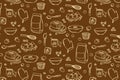 Seamless Baking Pattern with Kitchen Tools Vector Design Royalty Free Stock Photo