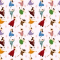 Seamless Ballet dancer pattern