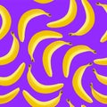 Seamless Banana Pattern with Clipping Mask in Realistic Style. Wallpaper, Surface, Web Template