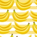 Seamless Banana Pattern with Clipping Mask in Realistic Style. Wallpaper, Surface, Web Template