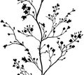 Seamless banner branches silhouette background