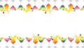 Seamless banner frame colorful beach cocktails, Tequila Sunrise Cosmopolitan Daiquiri Martini. Hand drawn watercolor Royalty Free Stock Photo