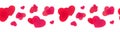 Seamless banner with scattered hearts. Decorative framing line with various hearts.