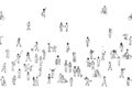 Seamless banner of tiny people, can be tiled horizontally