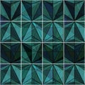 Rectangular graphics blue green corlor abstract modern style seamless background. Royalty Free Stock Photo