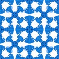 Baroque seamless pattern of blue patterns