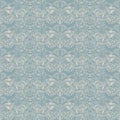 seamless Baroque pattern in light blue and white