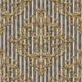 Seamless baroque style damask pattern. Contemporary and retro design print