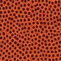 The seamless basketball texture with bumps. Basketball drawing, vector illustration.