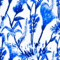 Seamless Batik Watercolor Pattern. Spotted Cotton