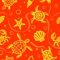 Seamless Beach Vector Pattern Royalty Free Stock Photo