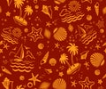 Seamless Beach Vector Pattern Royalty Free Stock Photo