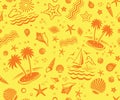 Seamless Beach Vector Pattern Royalty Free Stock Photo