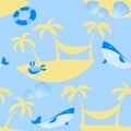 Seamless Beach Vector Pattern Royalty Free Stock Photo