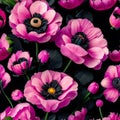 Seamless beautiful anemone flowers pattern. wallpaper design