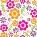 Seamless beautiful flowers pattern