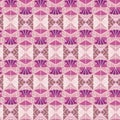 Colorful pink and white modern geometric seamless pattern tile. layered ethnic design