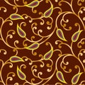 Seamless beautiful golden paisley pattern