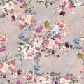 Seamless beautiful vintage floral pattern with abstract digital floral textures background pattern