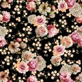 Seamless beautiful vintage floral pattern with abstract digital floral textures background pattern Royalty Free Stock Photo