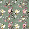 Seamless beautiful vintage floral pattern with abstract digital floral textures background pattern