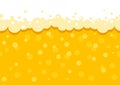 Seamless beer background with foam and bubbles. Pattern wallpaper beer oktoberfest . flat Vector illustration