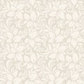 Seamless beige floral pattern. Vector illustration. Royalty Free Stock Photo