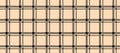 Seamless beige gingham pattern. Checkered plaid repeating background. Windowpane tartan texture print for textile Royalty Free Stock Photo