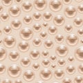 Seamless beige glossy pearls balls pattern.