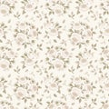 Seamless beige pattern with roses. Vector illustration.