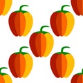 Seamless bell pepper slice pattern.flat style vector illustration Royalty Free Stock Photo