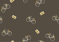 Seamless bicycle pattern,Retro,Vector illustration